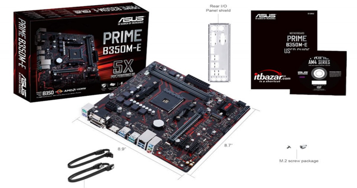 مادربرد ایسوس پرایم B350M-E بی نظیر و حرفه ای