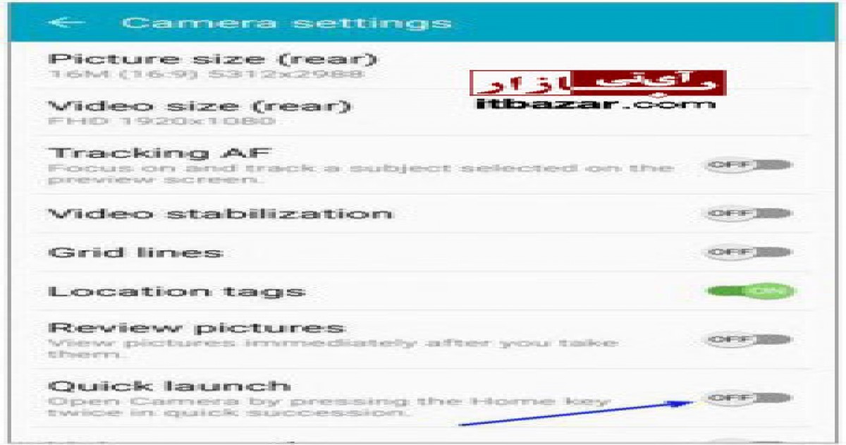 روش غیر فعال کردن اجرای سریع دوربین در سامسونگ Galaxy S6