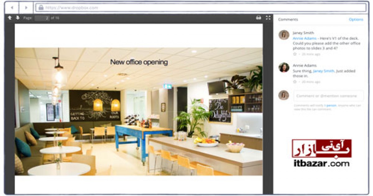 اضافه کردن کامنت برای فایل ها قابلیت جدید Dropbox
