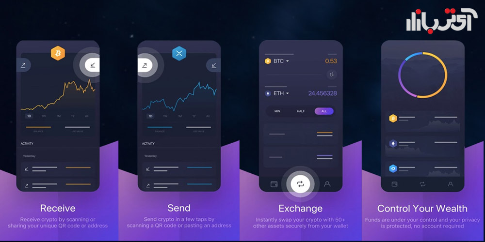 اپلیکیشن کیف پول بیت کوین Exodus