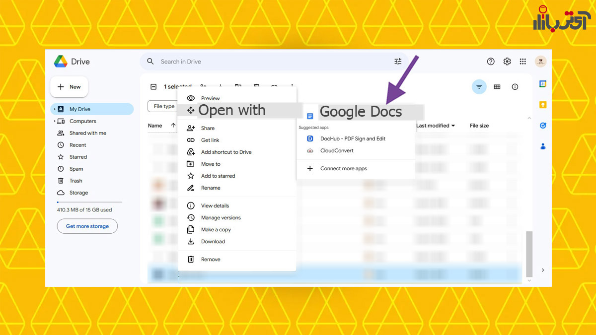 تبدیل عکس به نوشته در Google Drive