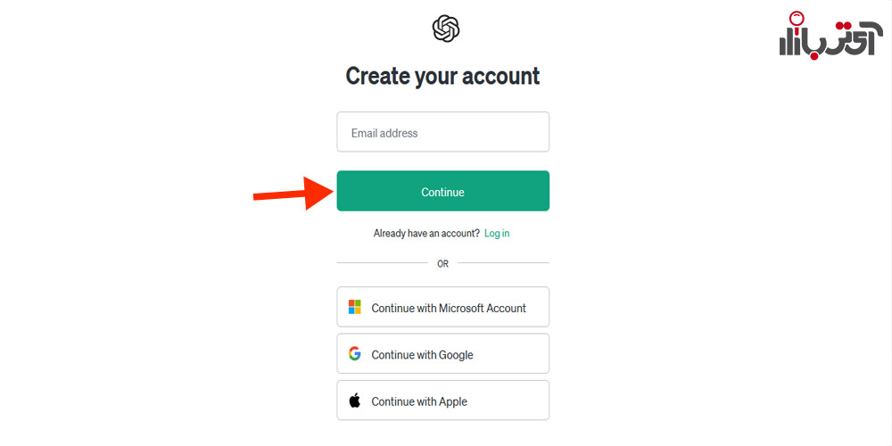 ثبت ایمیل در ChatGPT
