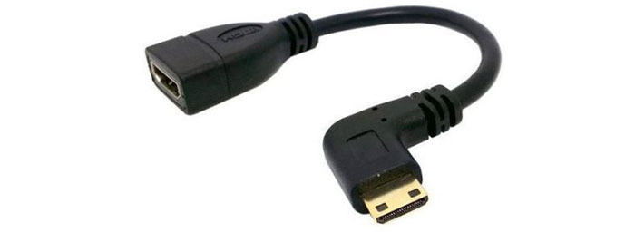 مبدل سر کج HDMI مادگی به مینی HDMI نری