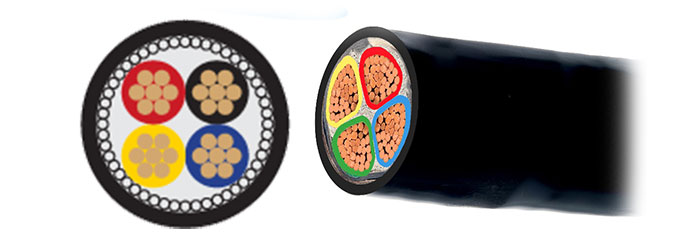 کابل قدرت نیمه افشان رویان 4x1