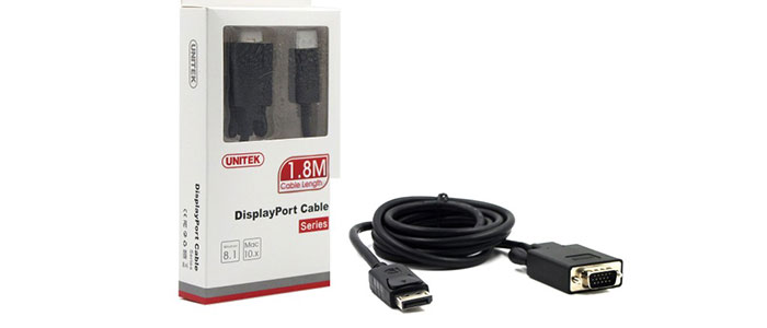 کابل مبدل DisplayPort به VGA با طول 1.8 متر یونیتک Y-5118F 