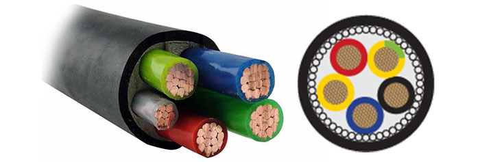 کابل قدرت نیمه افشان رویان 5x1