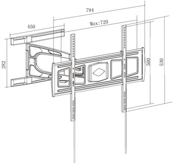 ابعاد پایه LCD/LEDمدل TWM-625