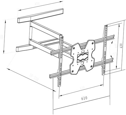 ابعاد پایه LCD/LEDمدل TWN-670