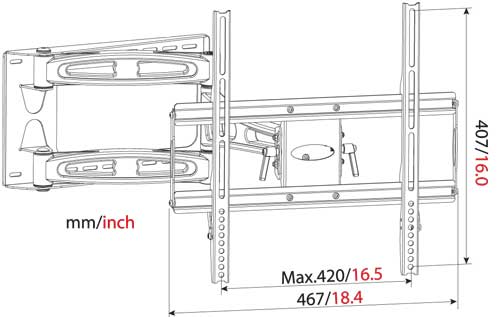 ابعاد پایه LED/LCD مدل TWM 678