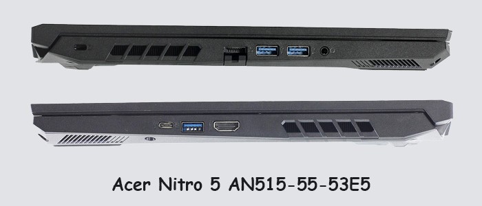 پورت های لپ تاپ گیمینگ Acer Nitro 5 AN515-55-53E5
