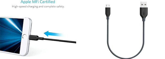 Anker A8431 PowerLine USB to Lightning 0.3m Adapter Cable