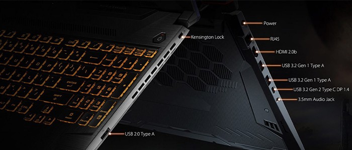 درگاه های ارتباطی لپ تاپ مخصوص بازی ایسوس TUF GAMING F15 FX506LI