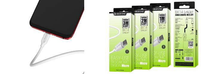 کابل مبدل بروفون USB to MicroUSB 1m BX14 LinkJet