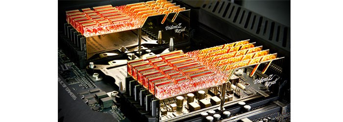 رم کامپیوتر جی اسکیل Trident Z Royal Gold 16GB DDR4 4000MHz Dual