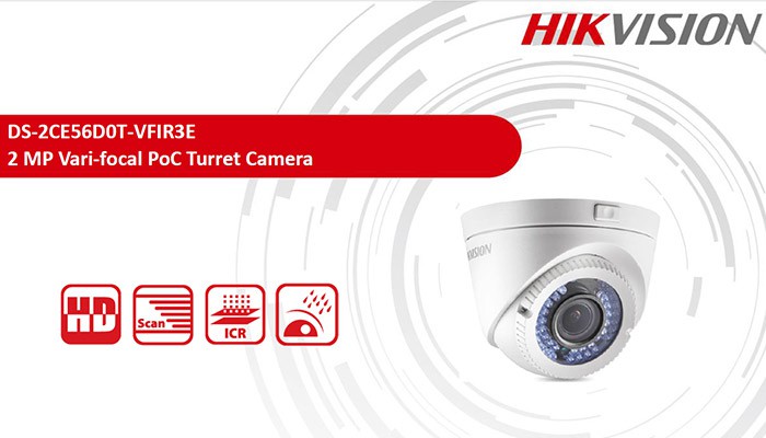 دوربین مداربسته آنالوگ دام HIKVISION مدل DS-2CE56D0T-VFIR3F