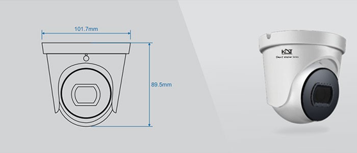 ابعاد دوربین مداربسته IP دام کی دی تی KI-372FH