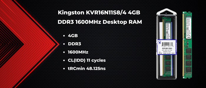 مشخصات رم کامپیوتر کینگستون KVR16N11S8/4