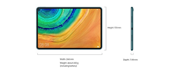ابعاد تبلت هواوی MatePad Pro 5G 10.8inch 128GB