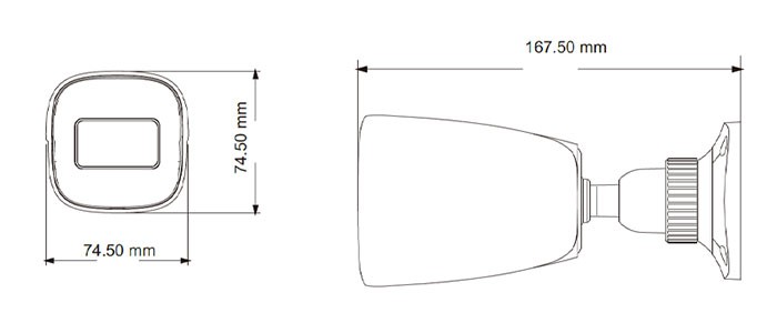 ابعاد دوربین مداربسته IP بولت تی وی تی TD-9441E3 D/PE/AR2