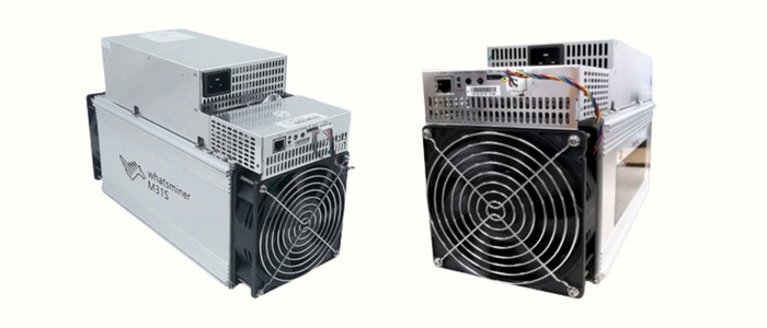 دستگاه ماینر میکرو بی تی Whatsminer M21S 58Th در دو زاویه مختلف